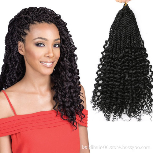 18inch Wavy Curly Senegalese Twists Easy Crochet Twists Braids Small with Curly Ends Twist Braids wavy Goddess